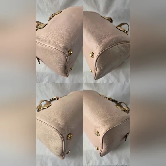 Michael Kors Pebble Leather Blush Grayson Satchel Handbag - Picture 7 of 16